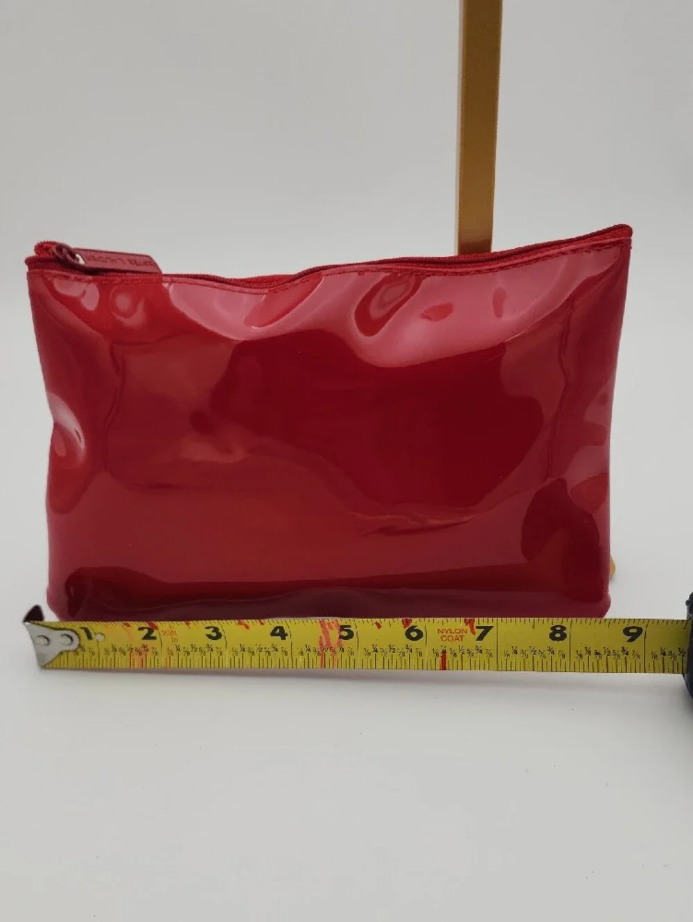Estee Lauder Makeup Or Travel Bag In Red, Faux Patent Leather.